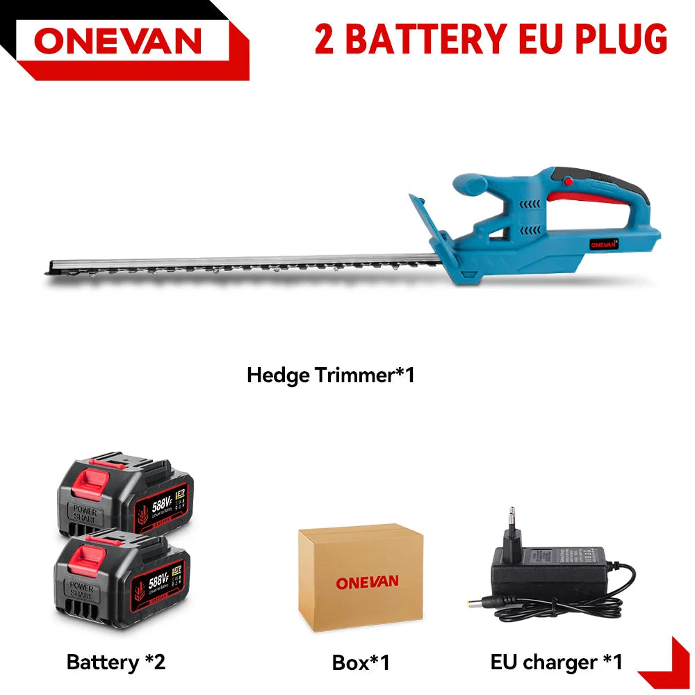 ONEVAN 20Inch 20000RPM Electric Hedge Trimmer 3000W Cordless Garden Landscaping Hedge Pruner Trimmer Power Tool For 21V Battery