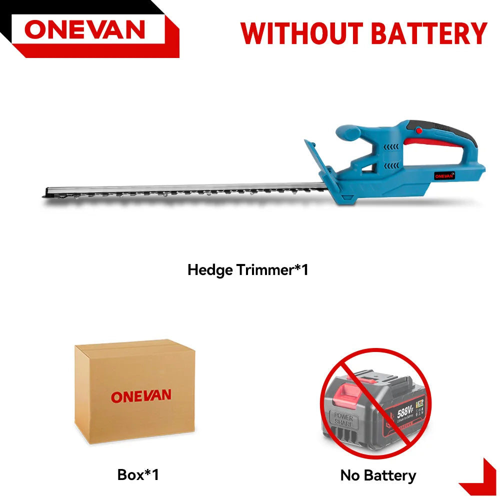 ONEVAN 20Inch 20000RPM Electric Hedge Trimmer 3000W Cordless Garden Landscaping Hedge Pruner Trimmer Power Tool For 21V Battery