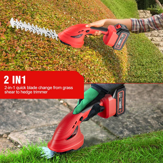 Cortasetos eléctrico sin escobillas 2 en 1, cortacésped inalámbrico, tijeras para jardín doméstico, herramientas eléctricas para batería de 21V y 18V